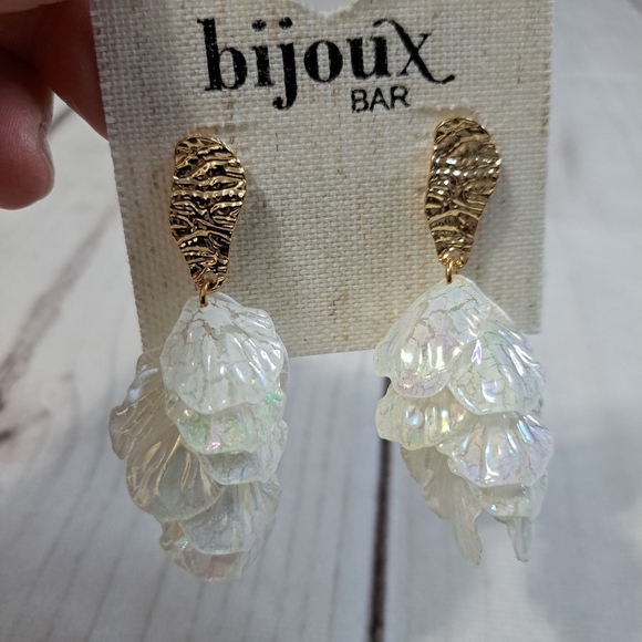 Bijoux Bar Gold and Iridescent Shell Earrings - Picture 1 of 5